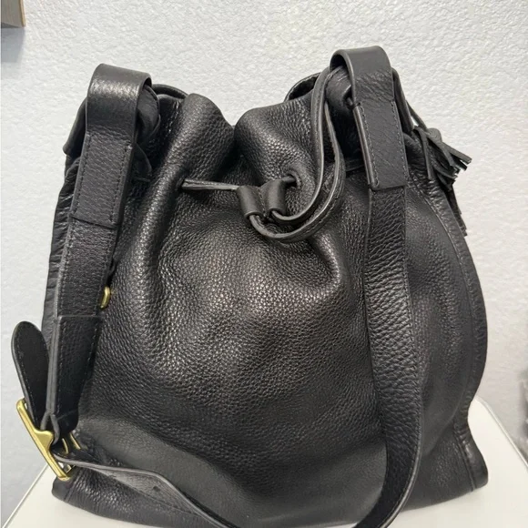 Fossil Black Leather Hobo Bag - Picture 1 of 3